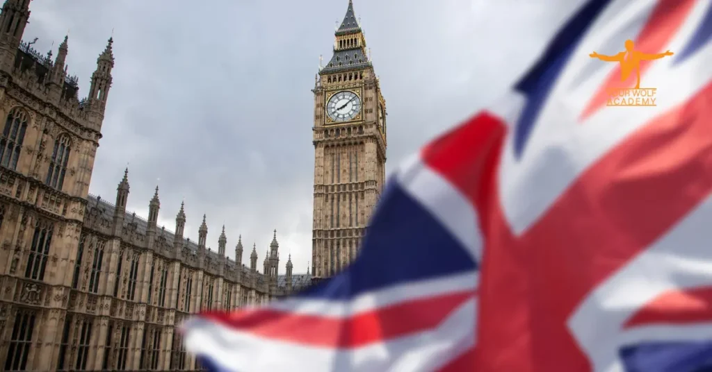 Imagen de la torre y la bandera británicas